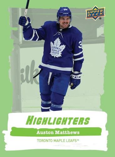 2022-23-Upper-Deck-Series-2-Hockey-Cards-Highlighters-Green-Auston-Matthews